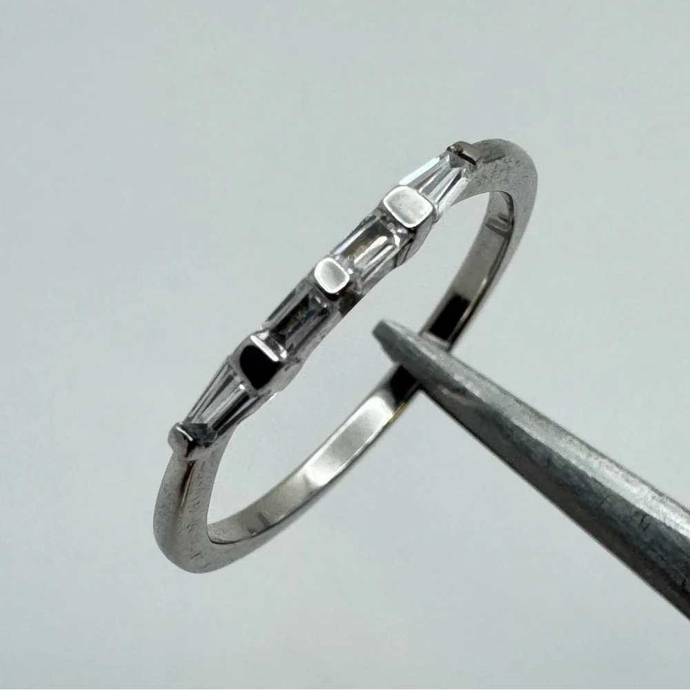 Sterling Silver CZ Double Band Engagement Style Ring Size 7 New